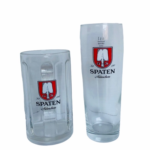 Spaten Munchen Heavy Dimpled Beer Mug & Tall Glass - Picture 1 of 7